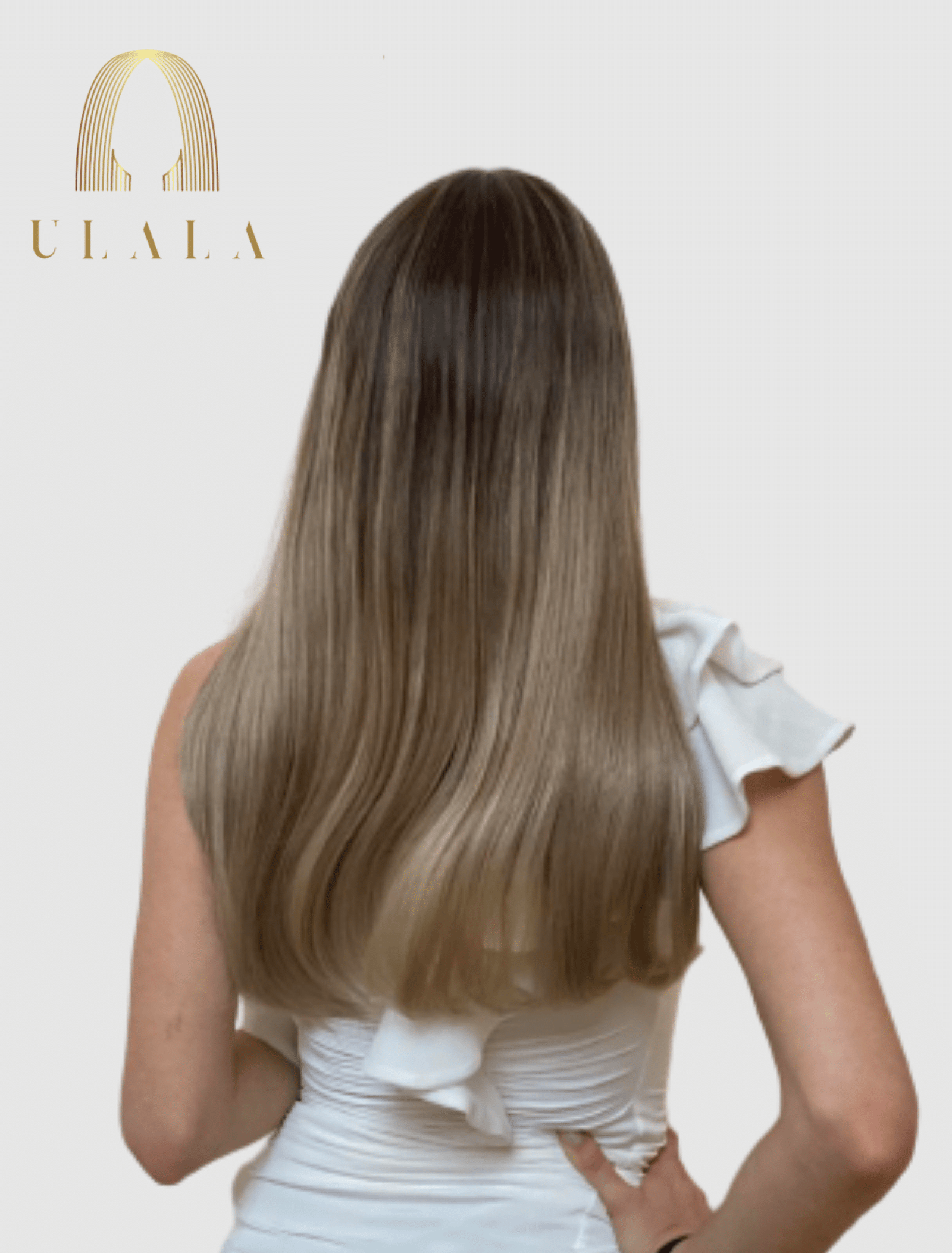 100% valódi haj paróka hosszú balayage