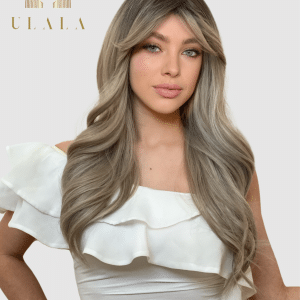 Hosszú, ezüst szőke paróka - 70% valódi hajból