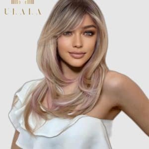 szőke ombre pink paróka
