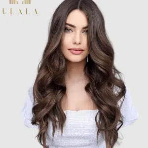 Hosszú barna hálós lace front paróka
