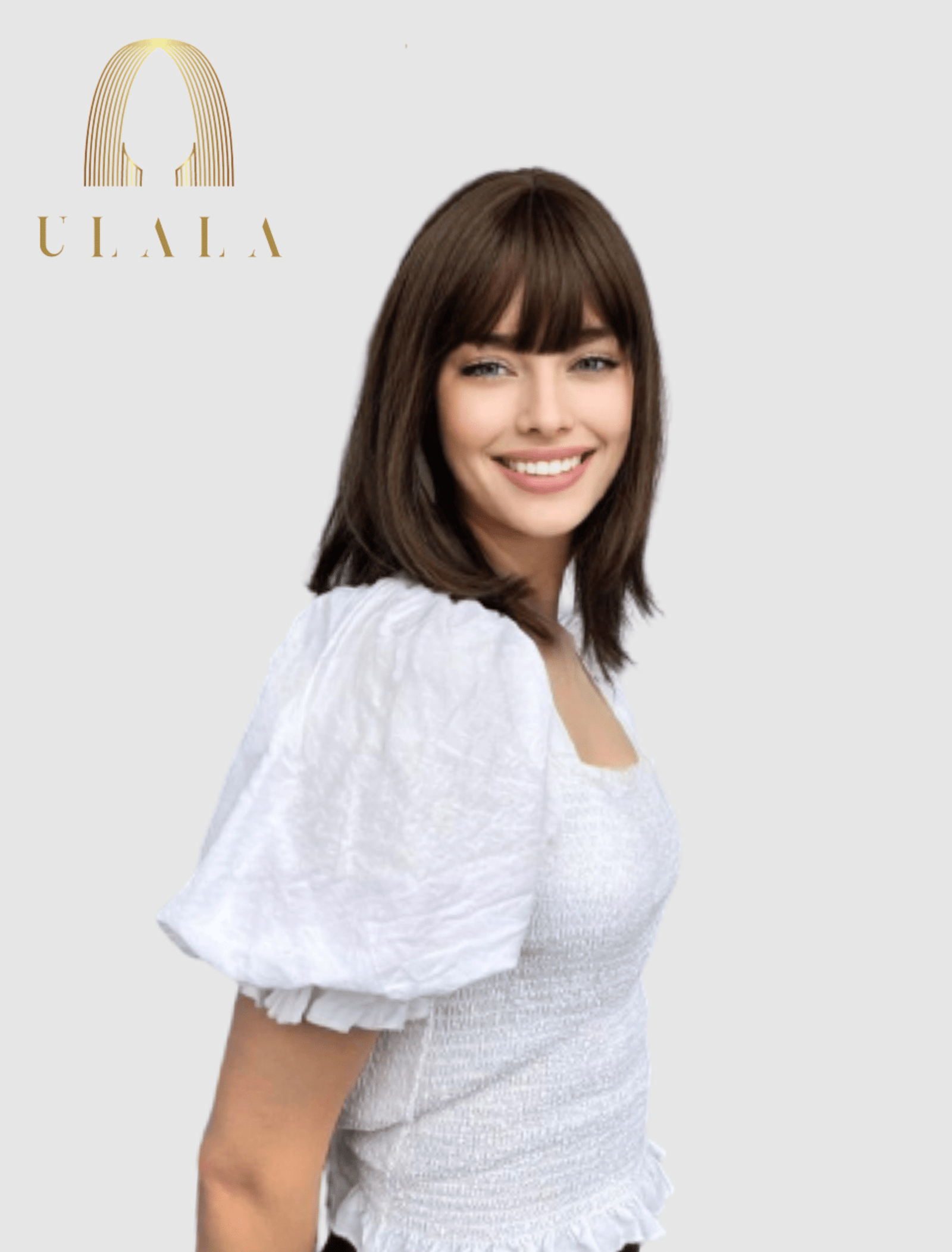 barna félhosszú paróka