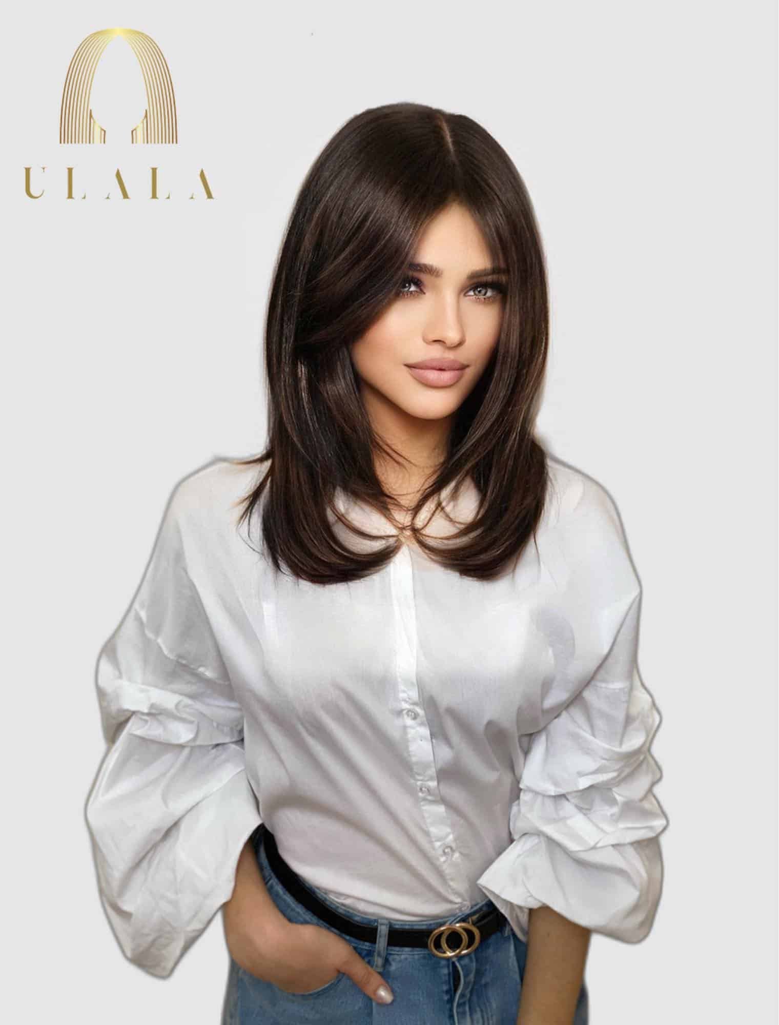 barna természetes paróka