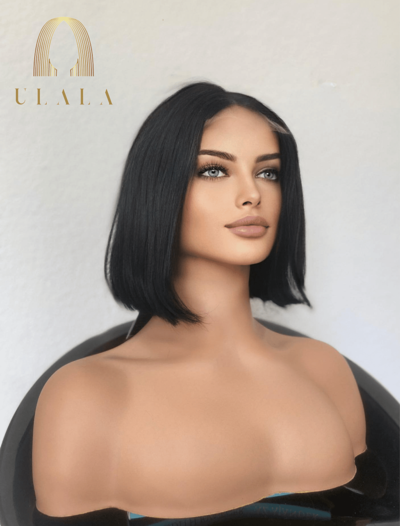 fekete paróka 100% valódi hajból