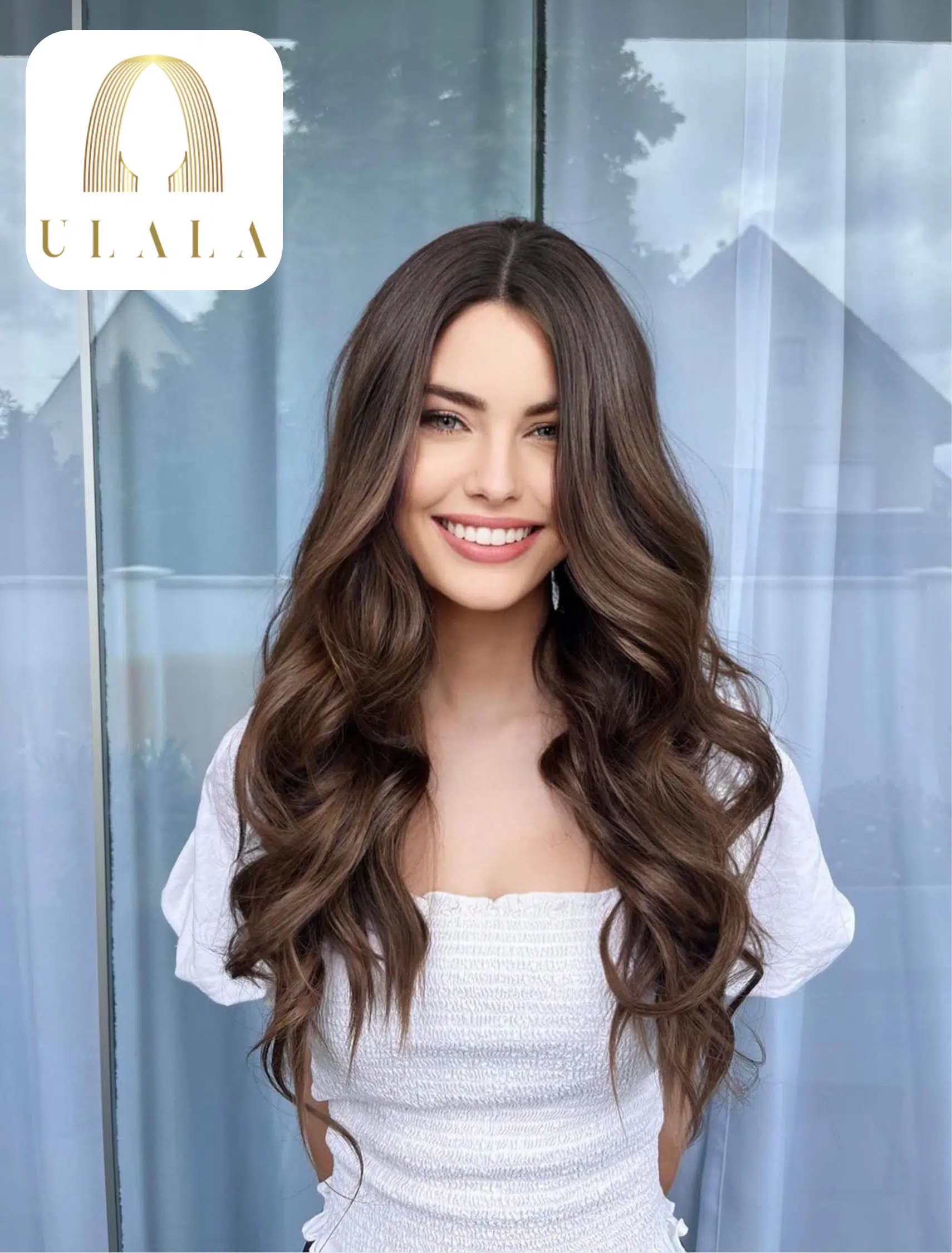 hosszú barna hálós lace front paróka valódi hajból
