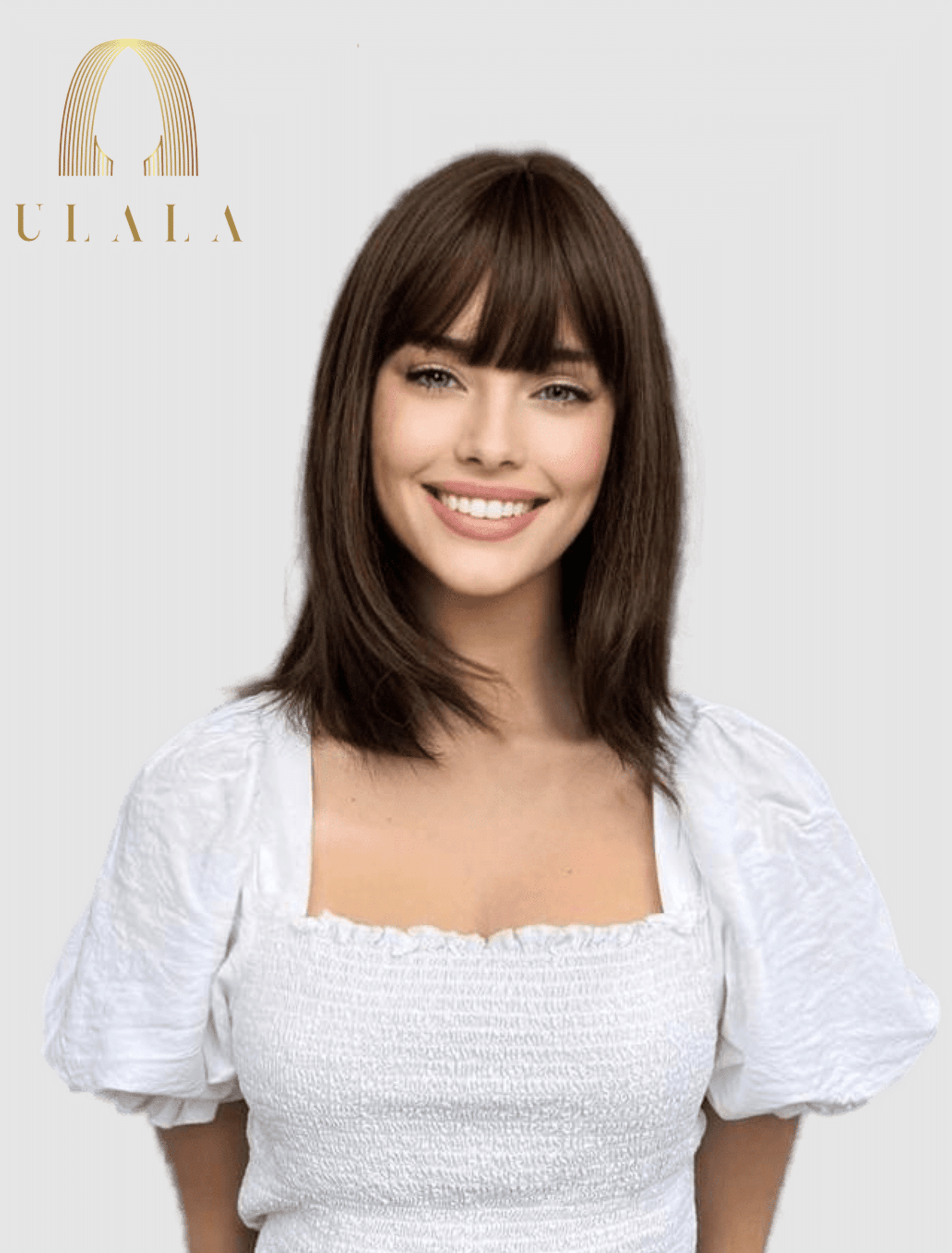 középbarna paróka igazi hajból