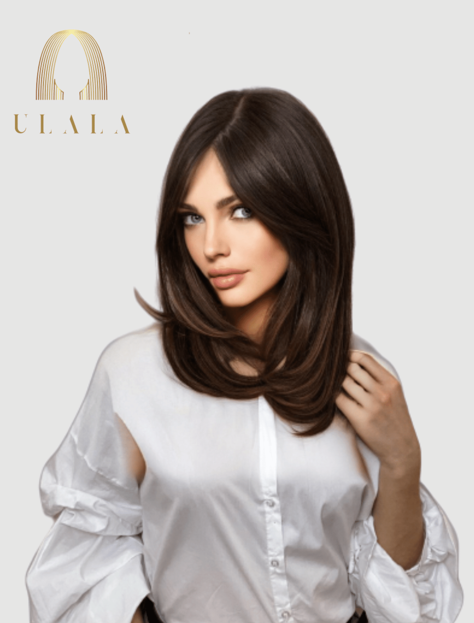 sötétbarna paróka kevert haj