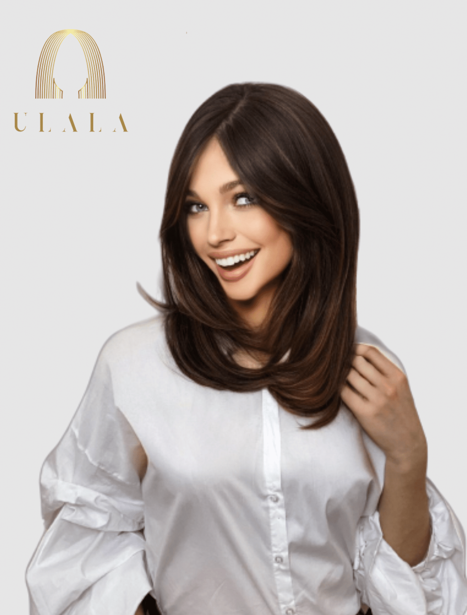 sötét barna kevert hajas paróka