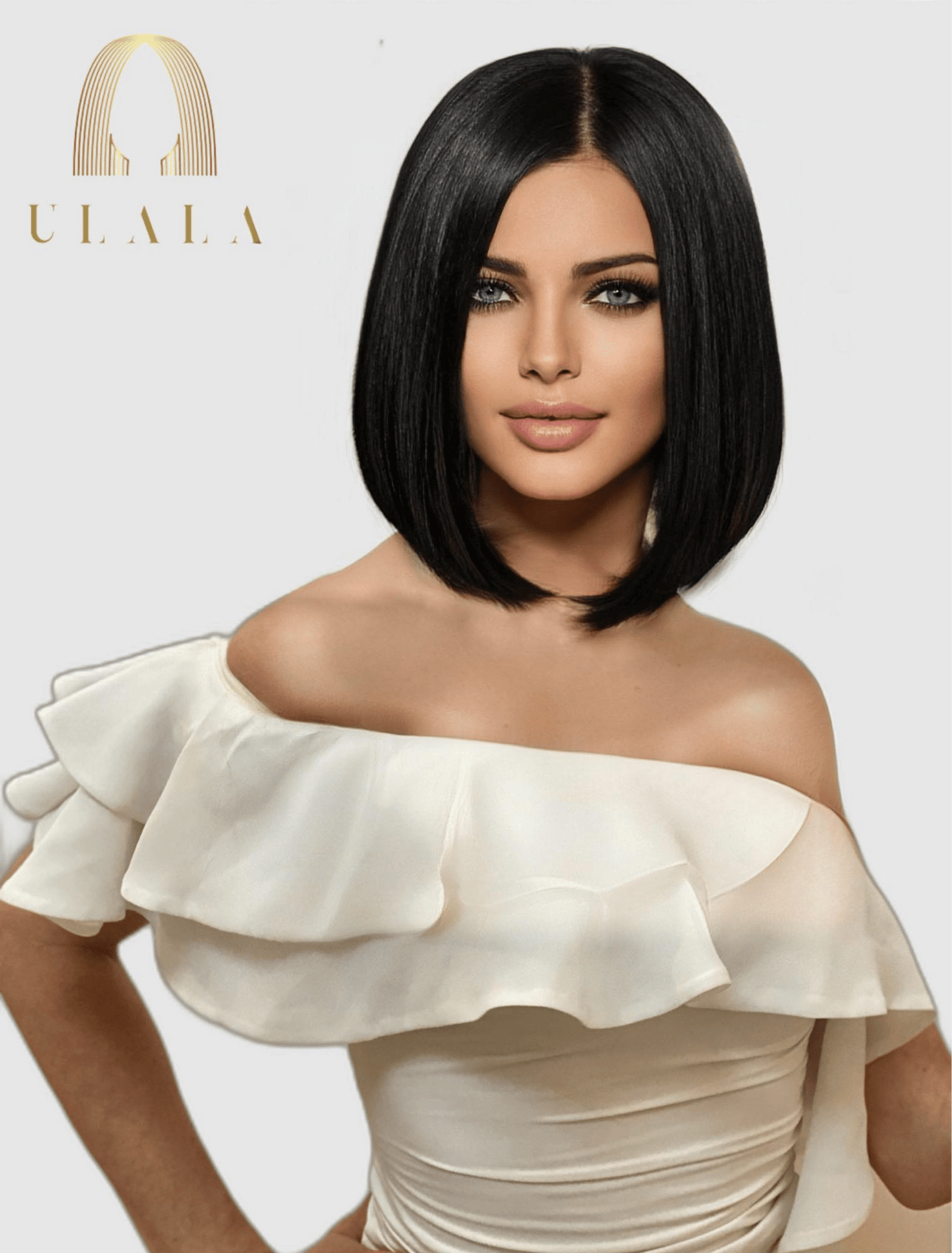 valódi humán haj paróka - fekete