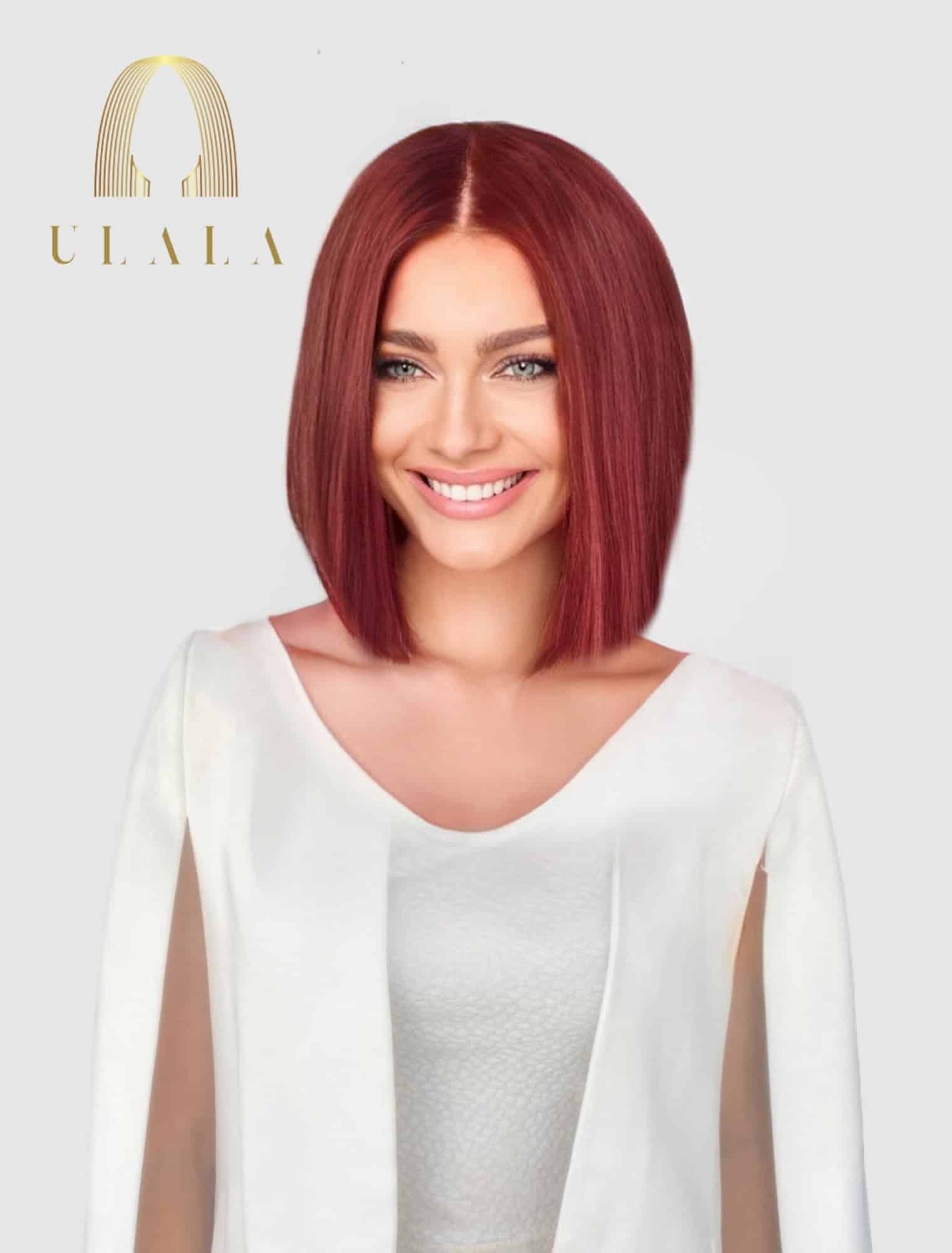 burgundy bob paróka 100% valódi hajból