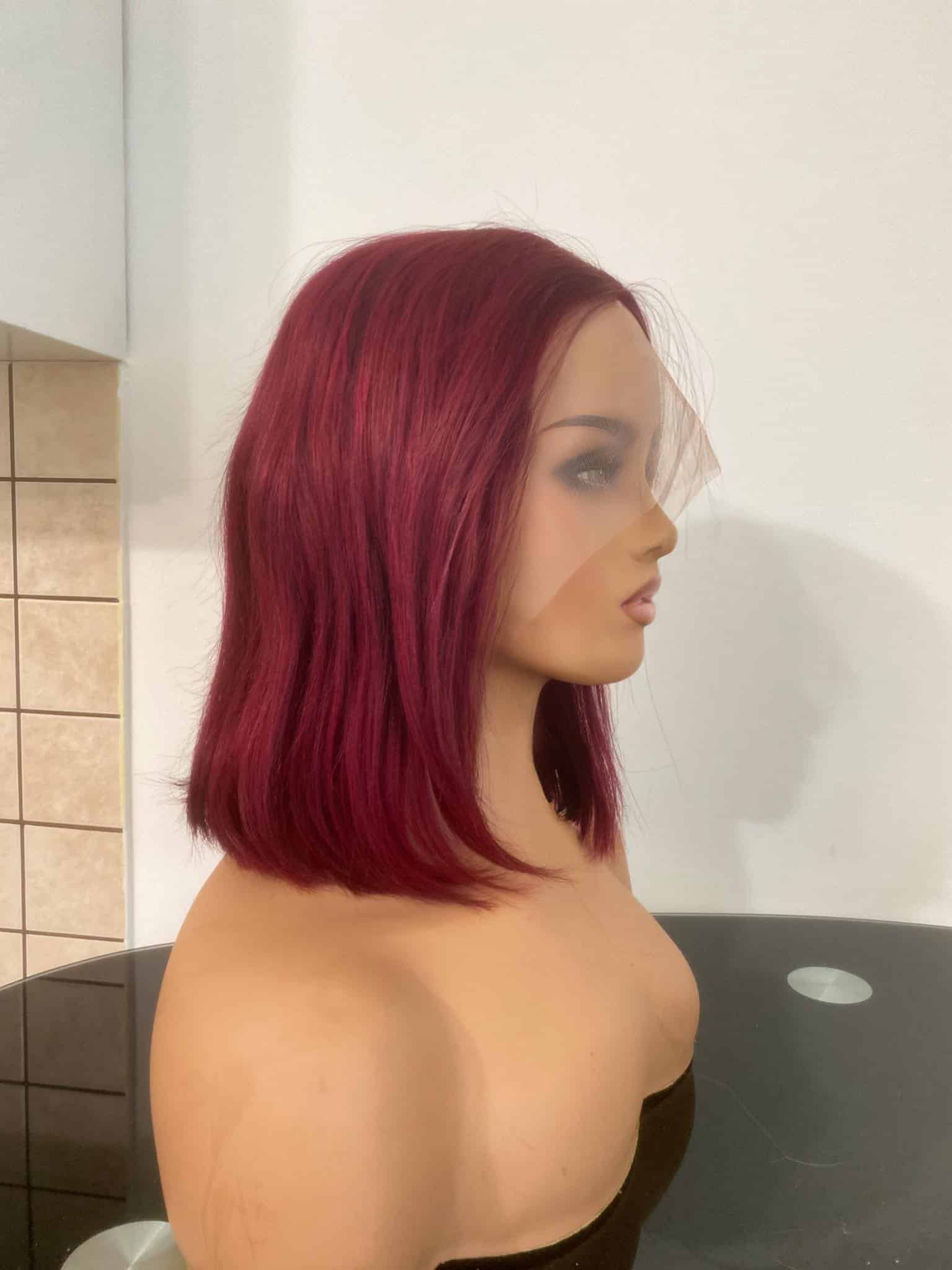 burgundy vörös 100% emberi haj paróka