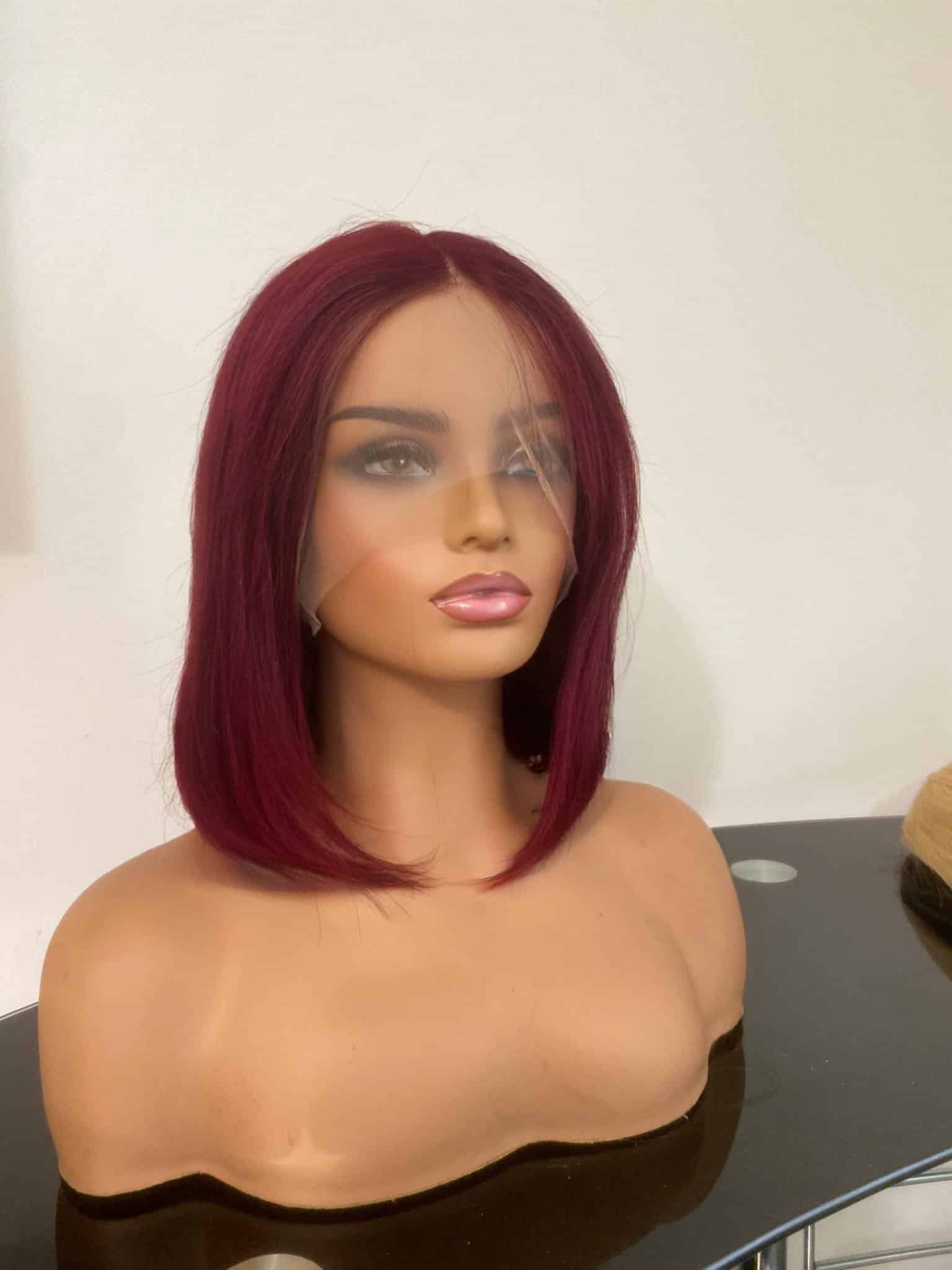 burgundy vörös emberi haj paróka