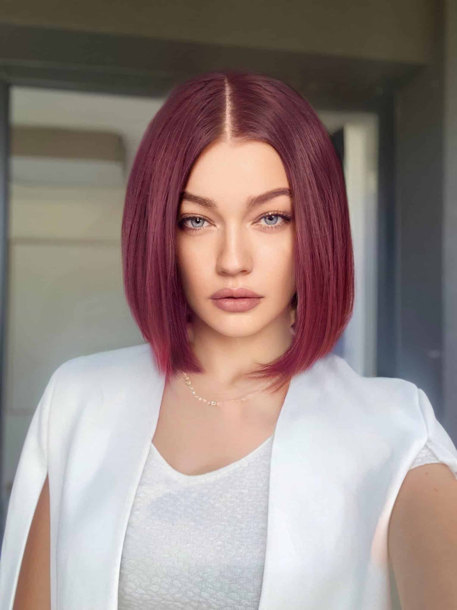 félhosszú burgundy vörös paróka eladó