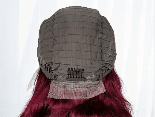 hálós burgundy paróka