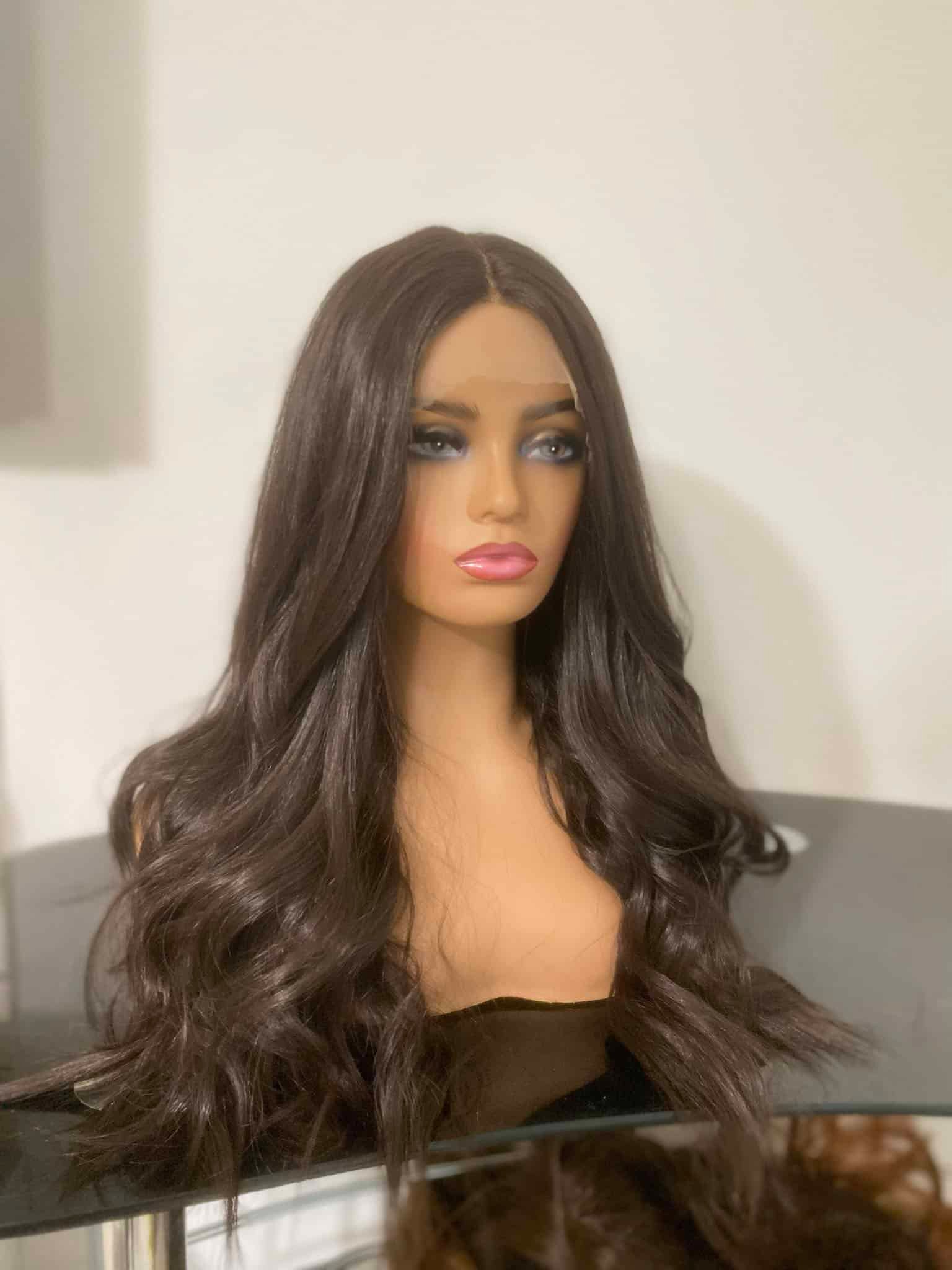 hosszú sötétbarna paróka ULALA