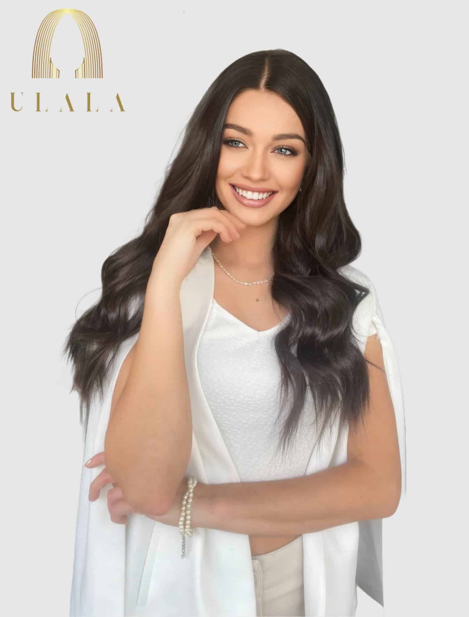 hosszú sötétbarna paróka