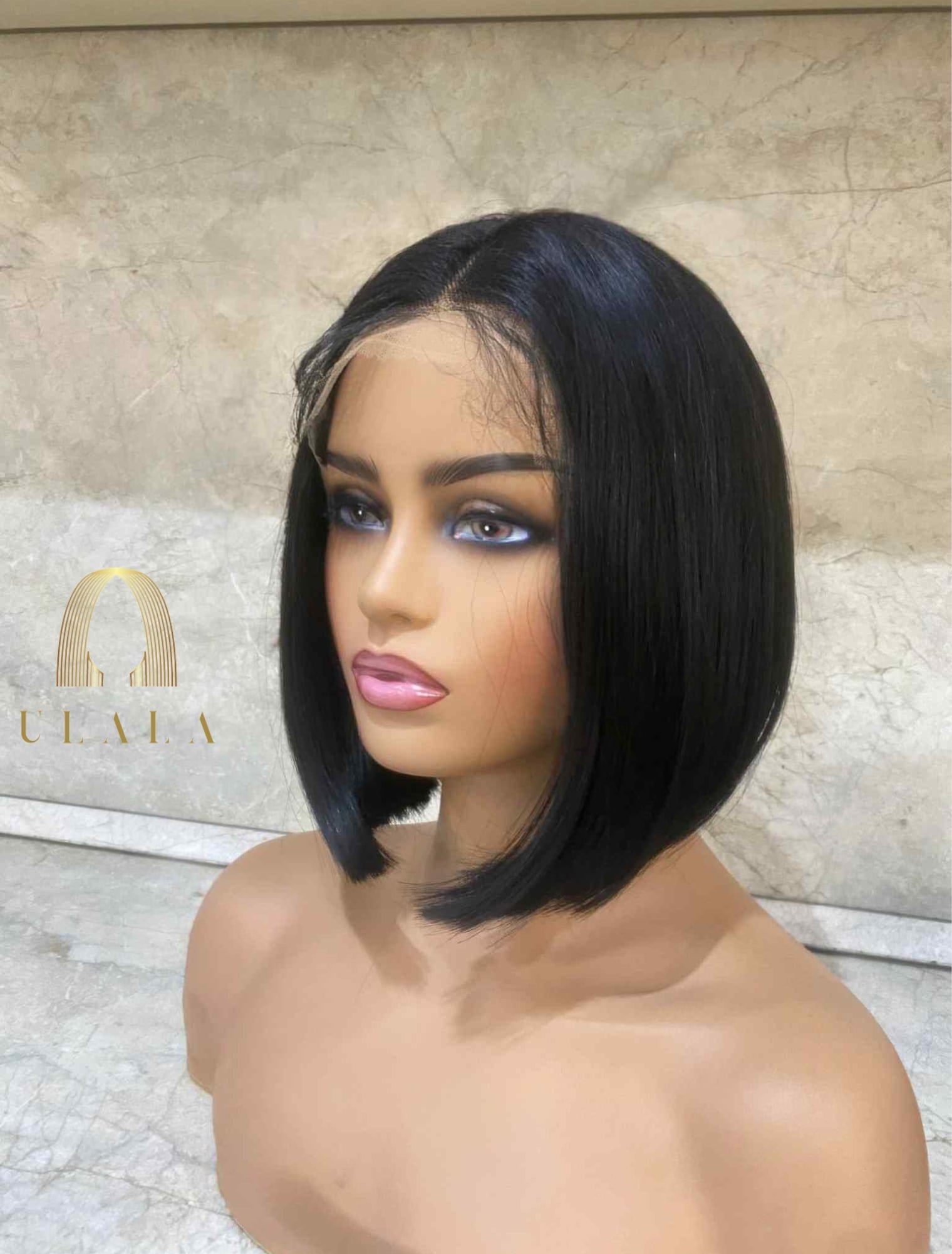 Fekete hálós lace front paróka