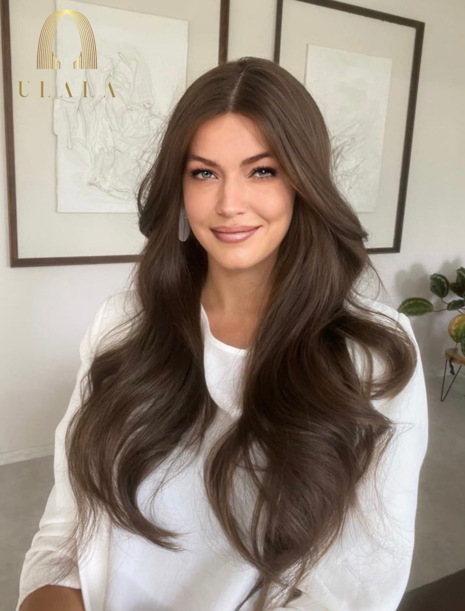 Hosszú barna hálós paróka