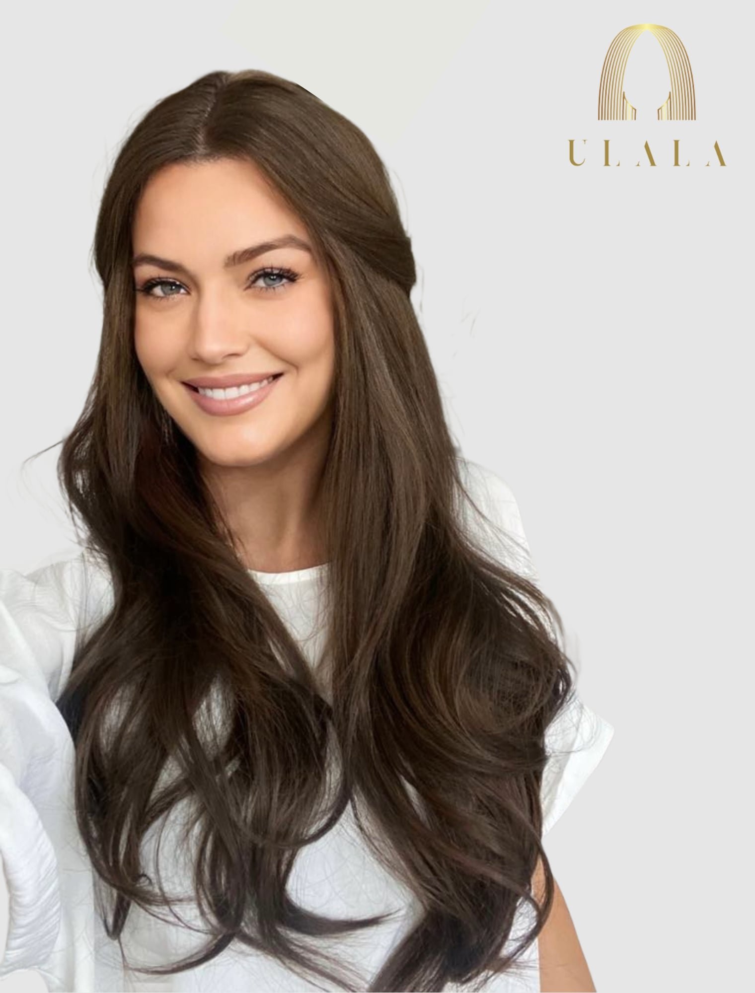 Hosszú barna paróka valódi hajból