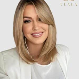 Középhosszú szőke kemoterápiás paróka