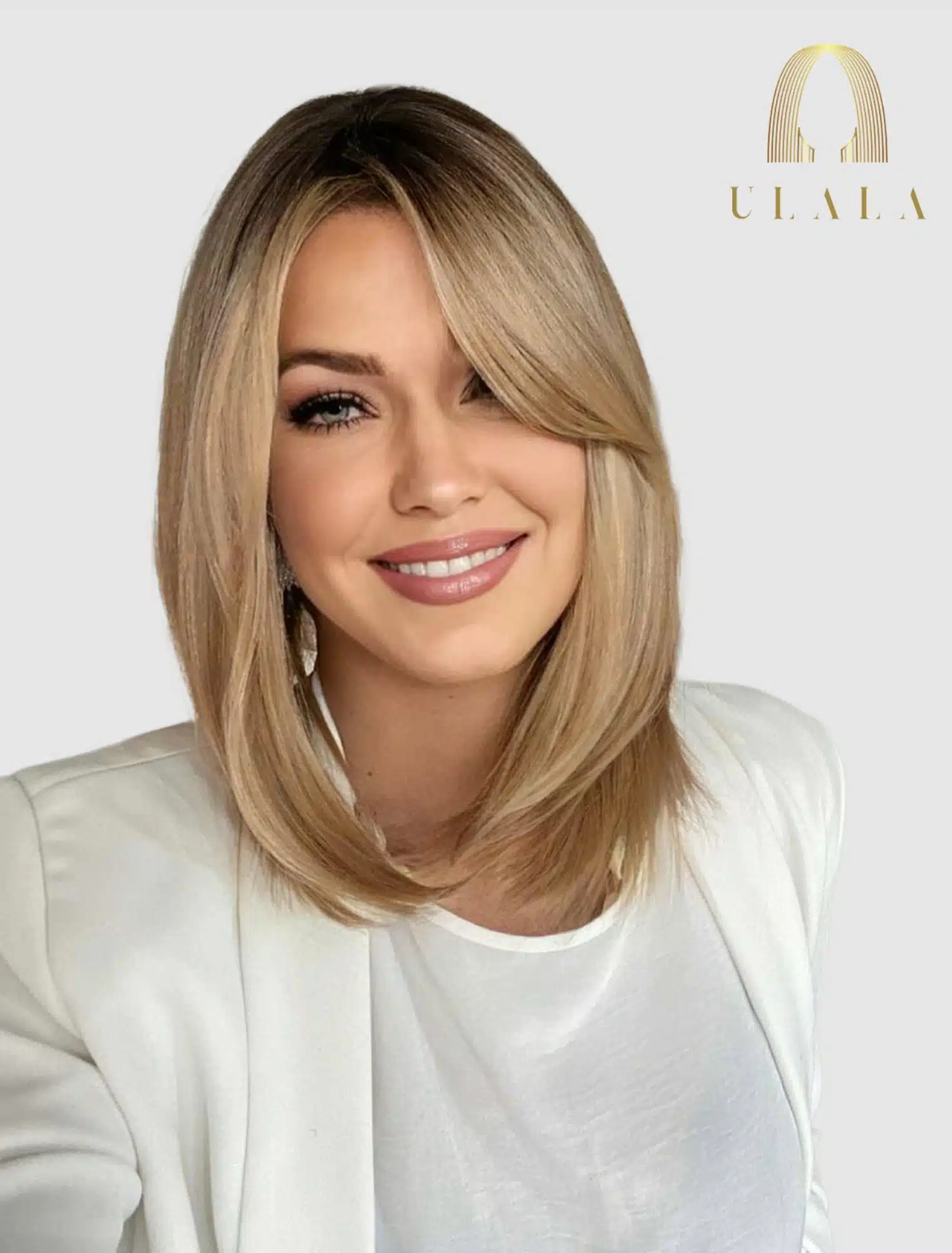 Középhosszú szőke kemoterápiás paróka