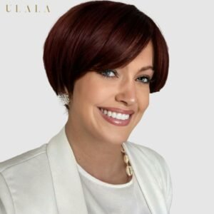 rövid burgundy vörös paróka