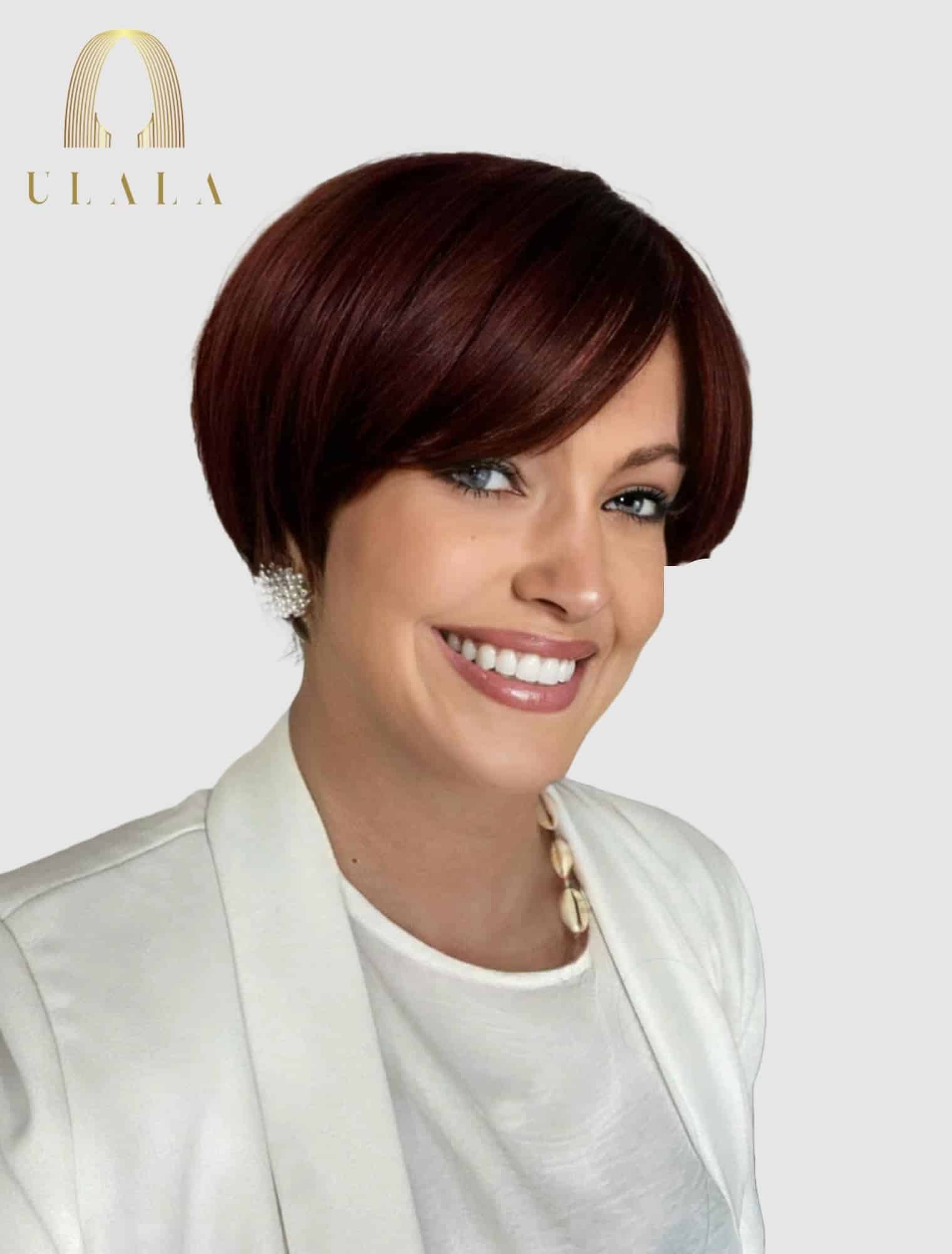 rövid burgundy vörös paróka