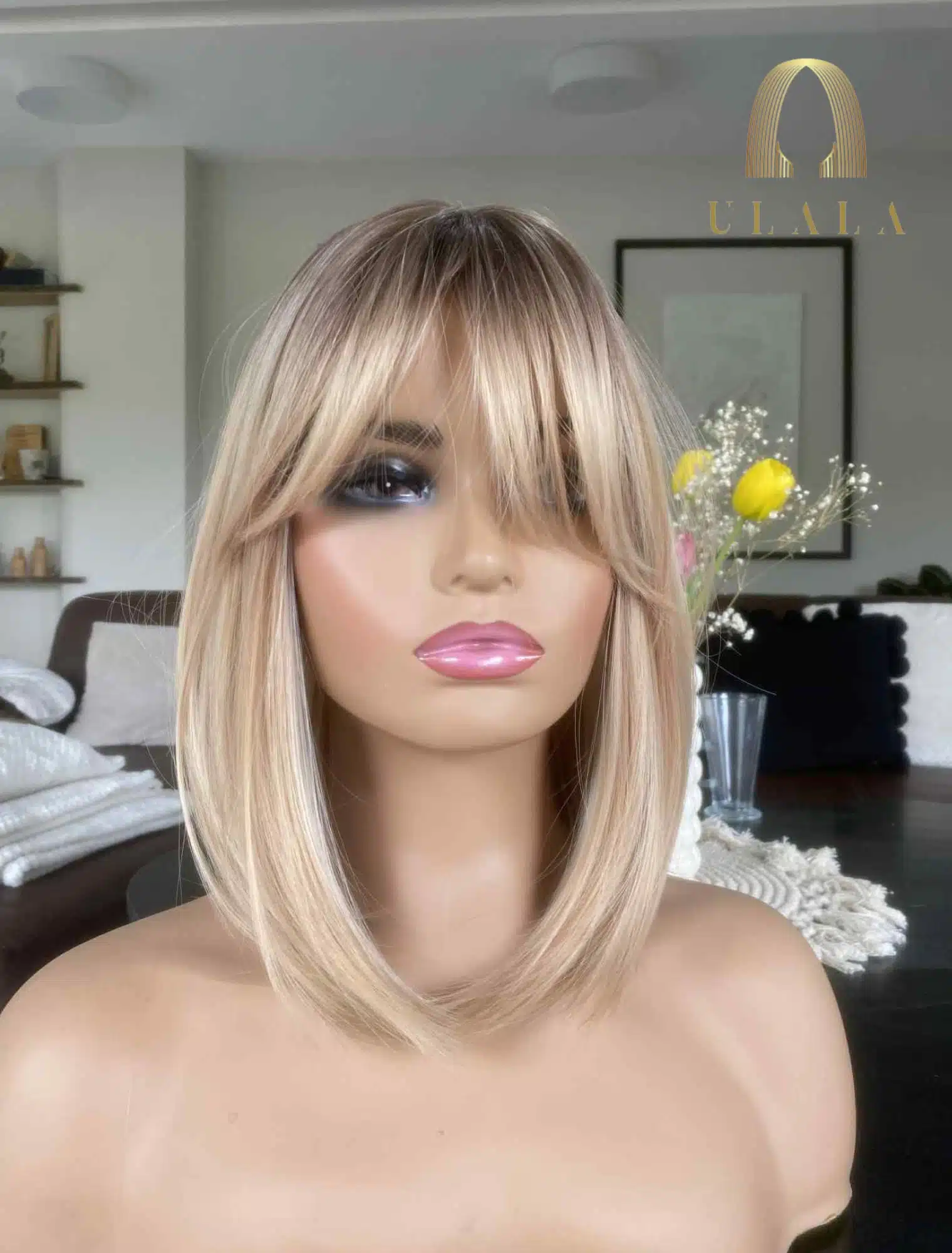 vállig érő szőke kemoterápiás paróka